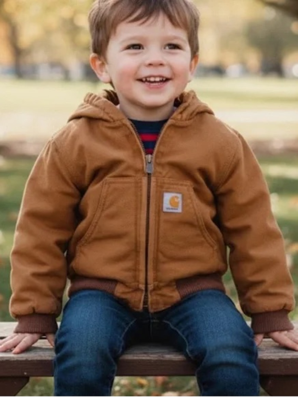 Carhartt Kids Tan Brown Hooded Zip Jacket
